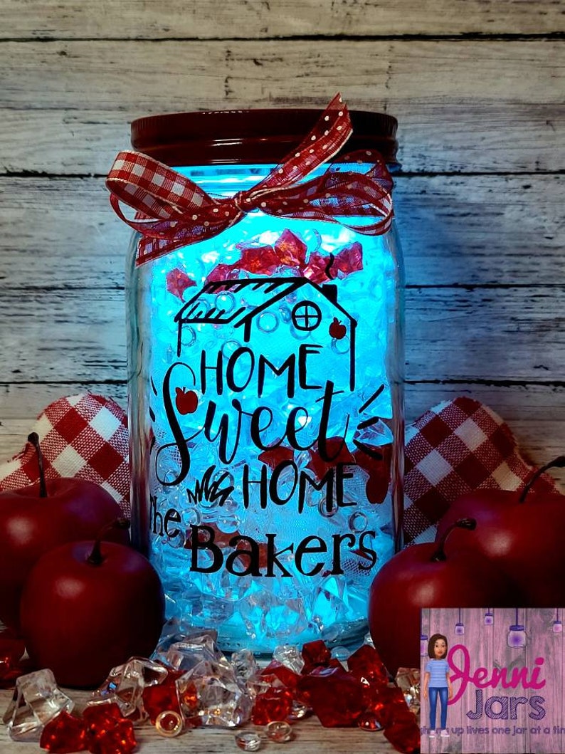 Personalized Mason Jar Light Kitchen Decor Farmhouse - Etsy