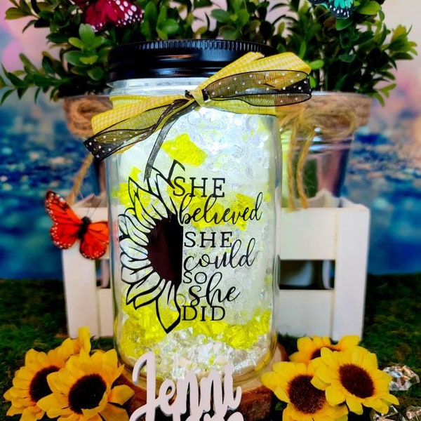 Mason Jar Wall Decor Sunflower Etsy