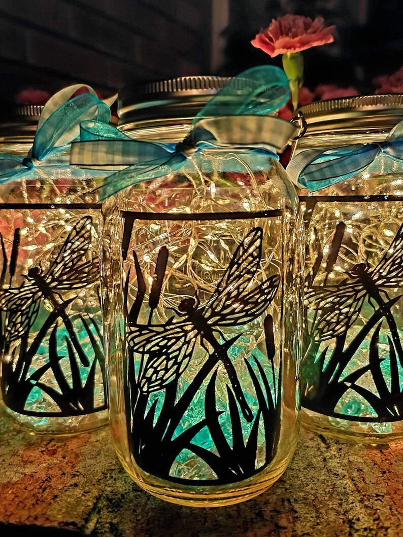 Dragonfly mason jar lights mother's day farmhouse mason Etsy