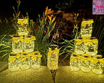 Solar farmhouse mason jar party pack, birthday party decor, wedding decor, bridal shower decor, party favors,  solar mason jar light decor