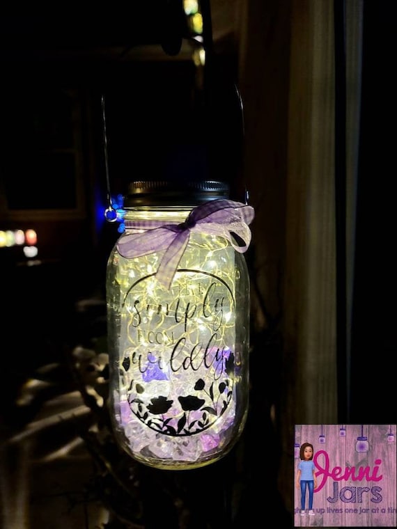 Farmhouse Spring Flowers Solar Mason Jar Fairy Lantern, Solar Camping Light,  Gift Ideas for Mom, Backyard Garden Decor, Rv Decor 