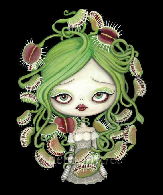 Venus Flytrap Girl Vampire Portrait Art Print Large Print 11 X - Etsy Finland Venus Flytrap Girl Vampire Portrait Art Print Large Print 11 X - Etsy Finland