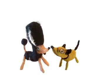 Frankenweenie needle felted couple wool dogs bride frankenstein art felted love