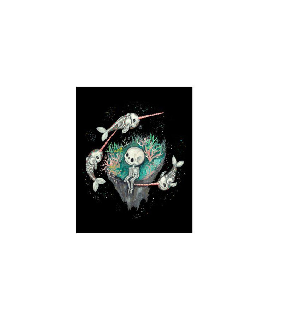 Narwhal Print Skeleton Art Skull Candy Narwhal Prints Nautical 8 X