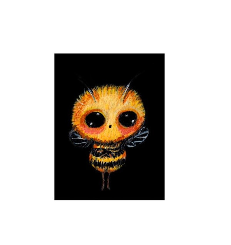 Bee guy print yellow prints cute bug portraits 5 x 7 wall decor image 2