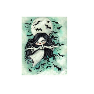 bat print witch art goth decor spooky prints animal prints  8 x 10 wall decor