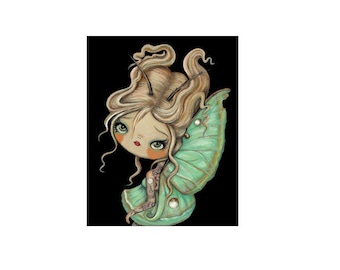 moth print tattooed girl 8 x 10 Wall Art