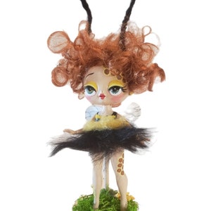 Fuzzy bee art doll cute collectable bee girl dolls image 1