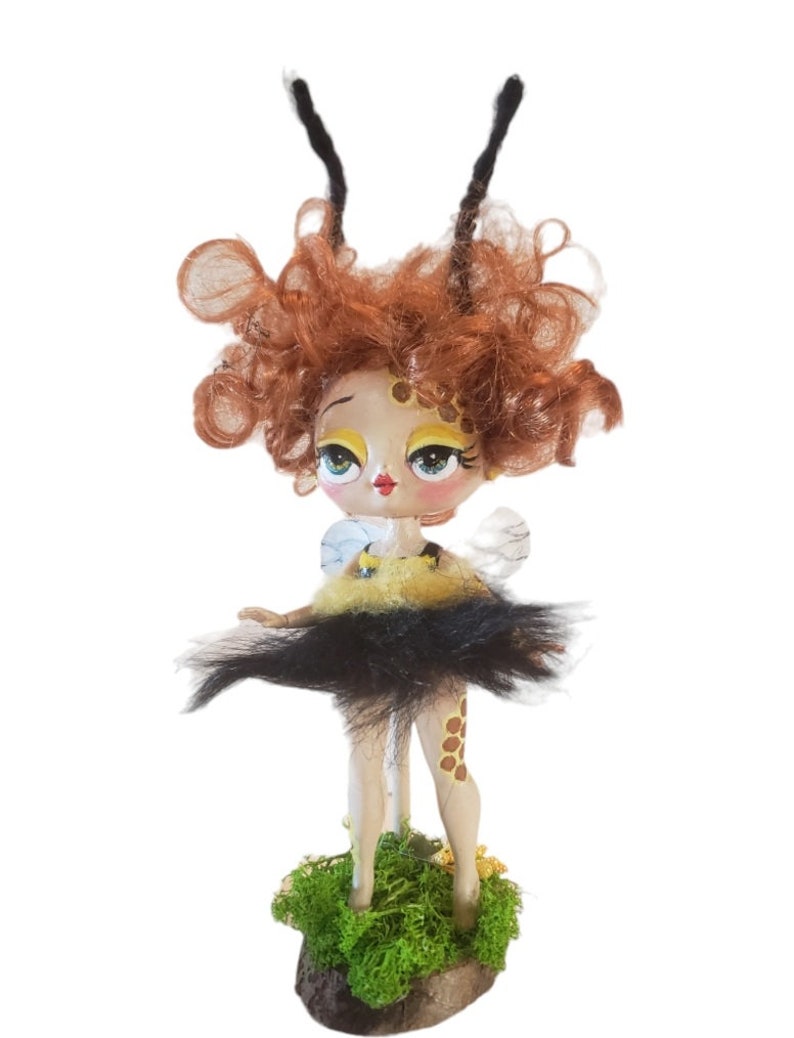 Fuzzy bee art doll cute collectable bee girl dolls image 1