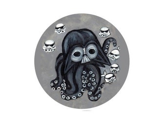 space sticker darth art octopus vinyl sticker cute surreal decor