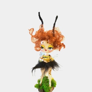 Fuzzy bee art doll cute collectable bee girl dolls image 4