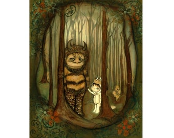 monster prints wild things print where the wild things are max and carol art 8 x 10 wall decor