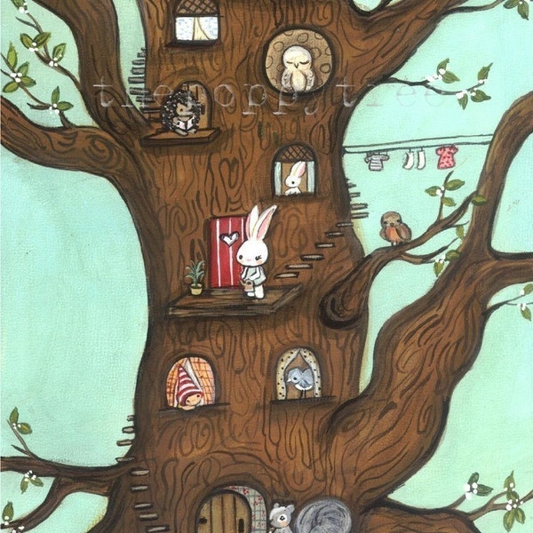 1 Day SALE Treehouse Print 5 x 10