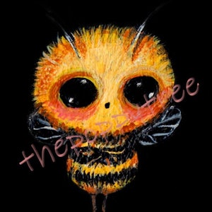 Bee Kerl Druck gelbes Käferporträts 13x20 cm Wanddekor