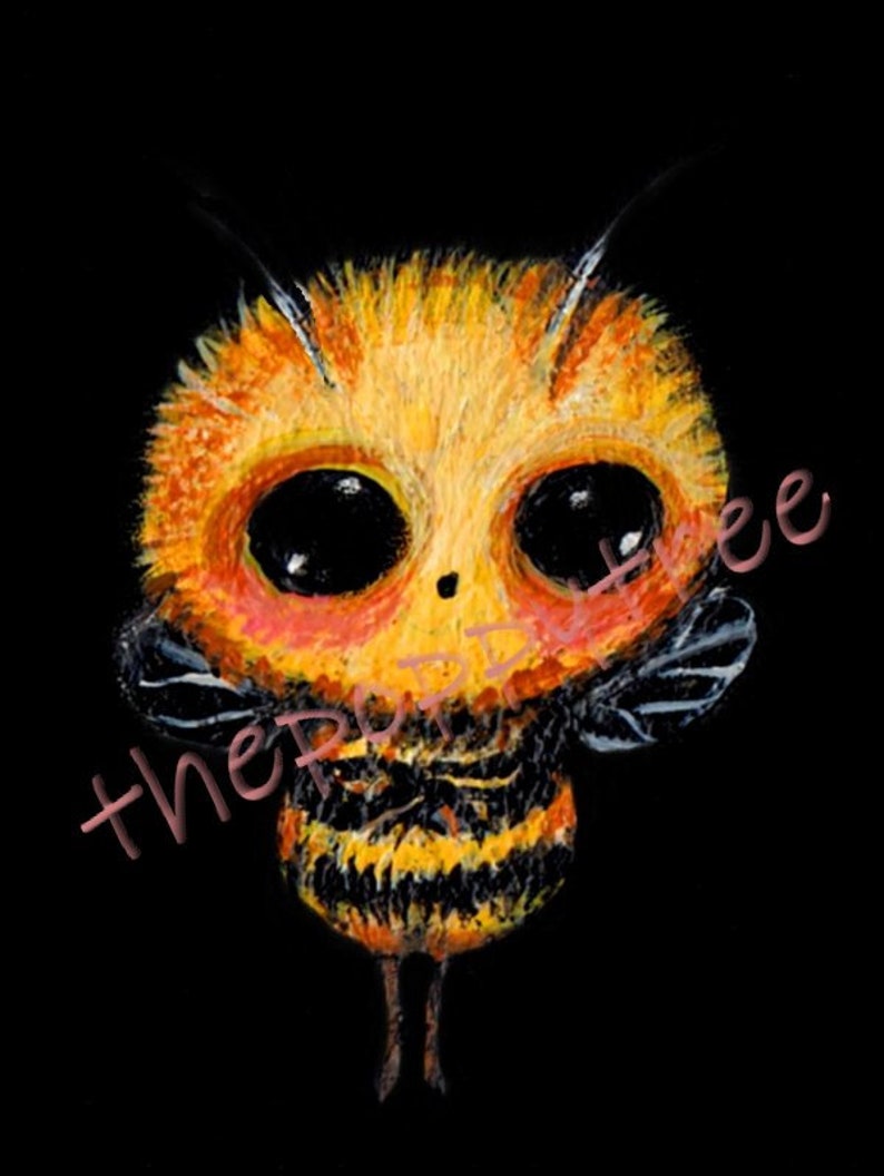 Bee guy print yellow prints cute bug portraits 5 x 7 wall decor image 3