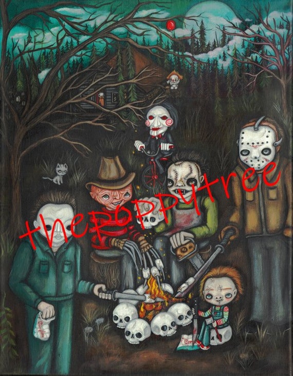 Camping Killers Art Print: Pop Surrealism Spooky Decor (8x10) - Etsy