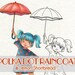 Digital Stamp Polka Dot Raincoat Girl Umbrella, Digi Download, Rain, Rainy Summer Autumn, Clip Art, Coloring Page, Scrapbooking Supplies