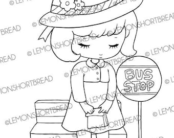 Digitale Stempel Beanie Meisje Digi Downloaden Herfst Herfst Etsy