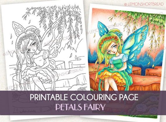 Cute Kawaii Coloring Book, 8 Printable Anime Coloring Pages for Kids,  Fantasy Adult Coloring Page, Instant Download Digital Download, Part 2 