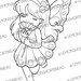 Digital Stamp Fairy Flower Scent, Digi Download, Floral Nature, Fantasy Girl, Butterfly, Spring Summer, Scrapbooking Supplies, Clip Art