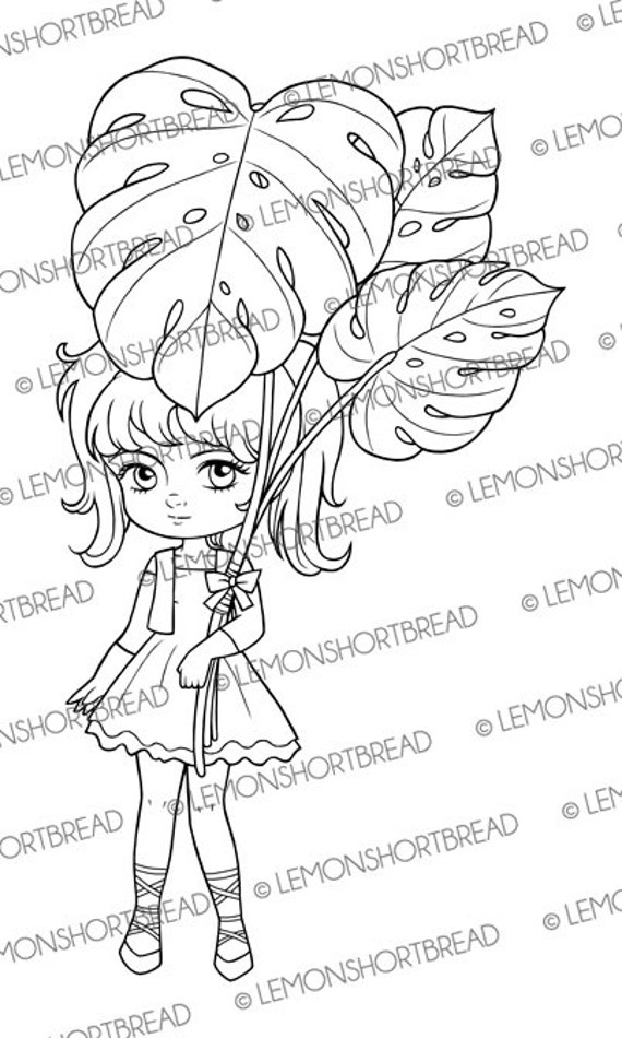 Monstera Blatt Malvorlage