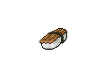 Sea Eel Nigiri Sushi Cross Stitch Chart Pattern PDF