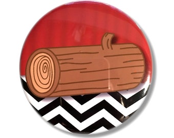 Twin Peaks Log - 2.25" Bottle Opener Keychain, Pocket Mirror, Magnet, or Pin-back Button