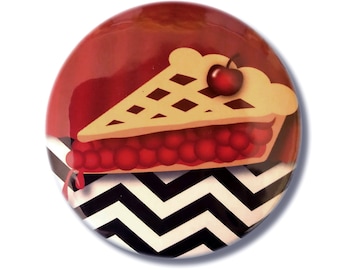 Twin Peaks Cherry Pie - 2.25" Bottle Opener/Keychain, Pocket Mirror, Pin-back Button, or Magnet