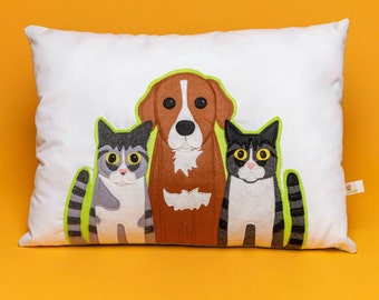 TU CARA (o la cara de tu mascota) AQUÍ – Almohada de retrato de felpa personalizada