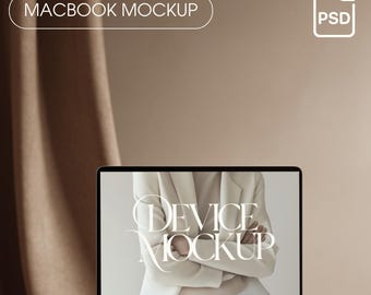 MacBook Mockup PSD Laptop Screen MacBook Pro Device Mockup Editable Smart Object Digital Product Mockup for Designers Laptop Mockup Device