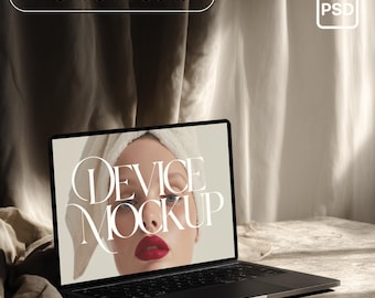 MacBook Mockup PSD Laptop Screen MacBook Pro Device Mockup Editable Smart Object Digital Product Mockup for Designers Laptop Mockup Device
