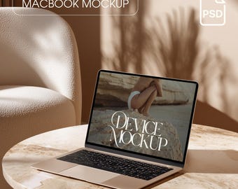 MacBook Mockup PSD Laptop Screen MacBook Pro Device Mockup Editable Smart Object Digital Product Mockup for Designers Laptop Mockup Device