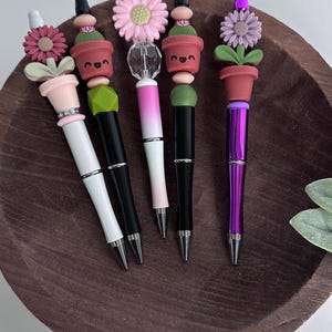 Beaded Pen: Cactus & Flower Pot Pens, Refillable Ballpoint