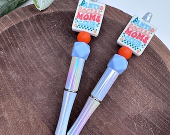 Anti-Social Moms Club Beaded Pen: Funny Gag Gift