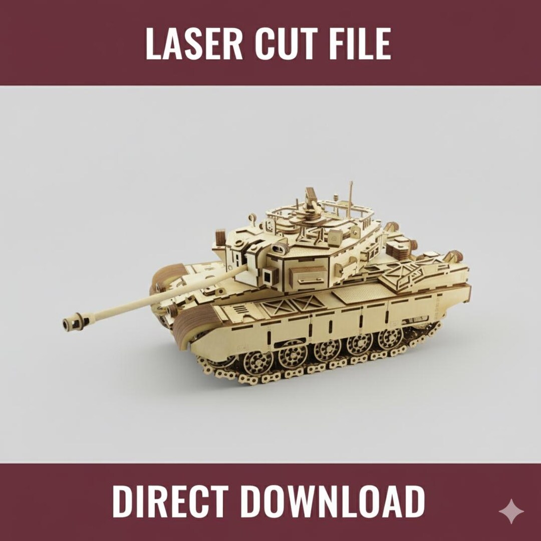 3mm Laser Cut Tank Model File | Military Vehicle SVG DXF (commercial ...