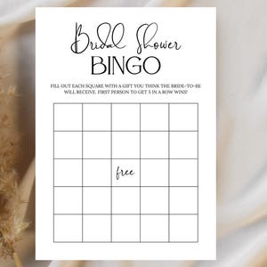 Bingo para despedidas de soltera, juegos para despedidas de soltera, bingo para despedidas de soltera, juego minimalista para despedidas de soltera, bingo para regalos de despedida de soltera, plantilla editable de Canva