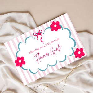 Cartão de Proposta para Florista Digital para Download, Você Será Nossa Florista, Cartão de Caixa para Proposta, Presente para Florista, Modelo Editável do Canva
