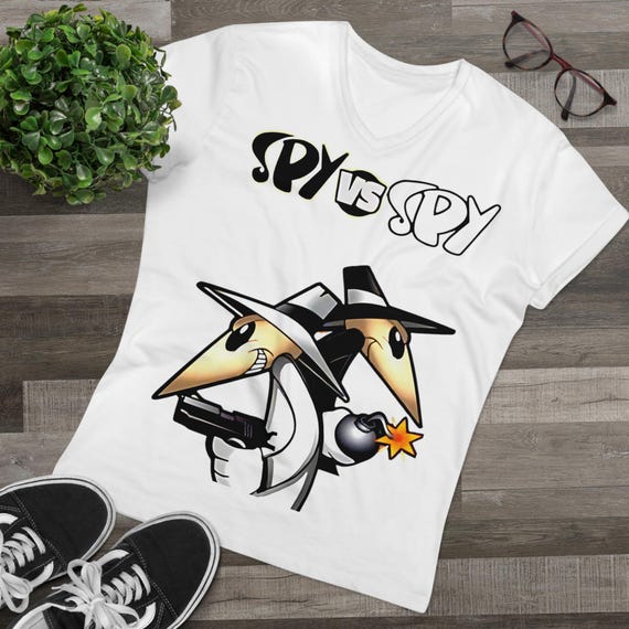 Spy Vs Spy V-neck Tee, Fun Graphic Shirt for Spy Lovers, Casual