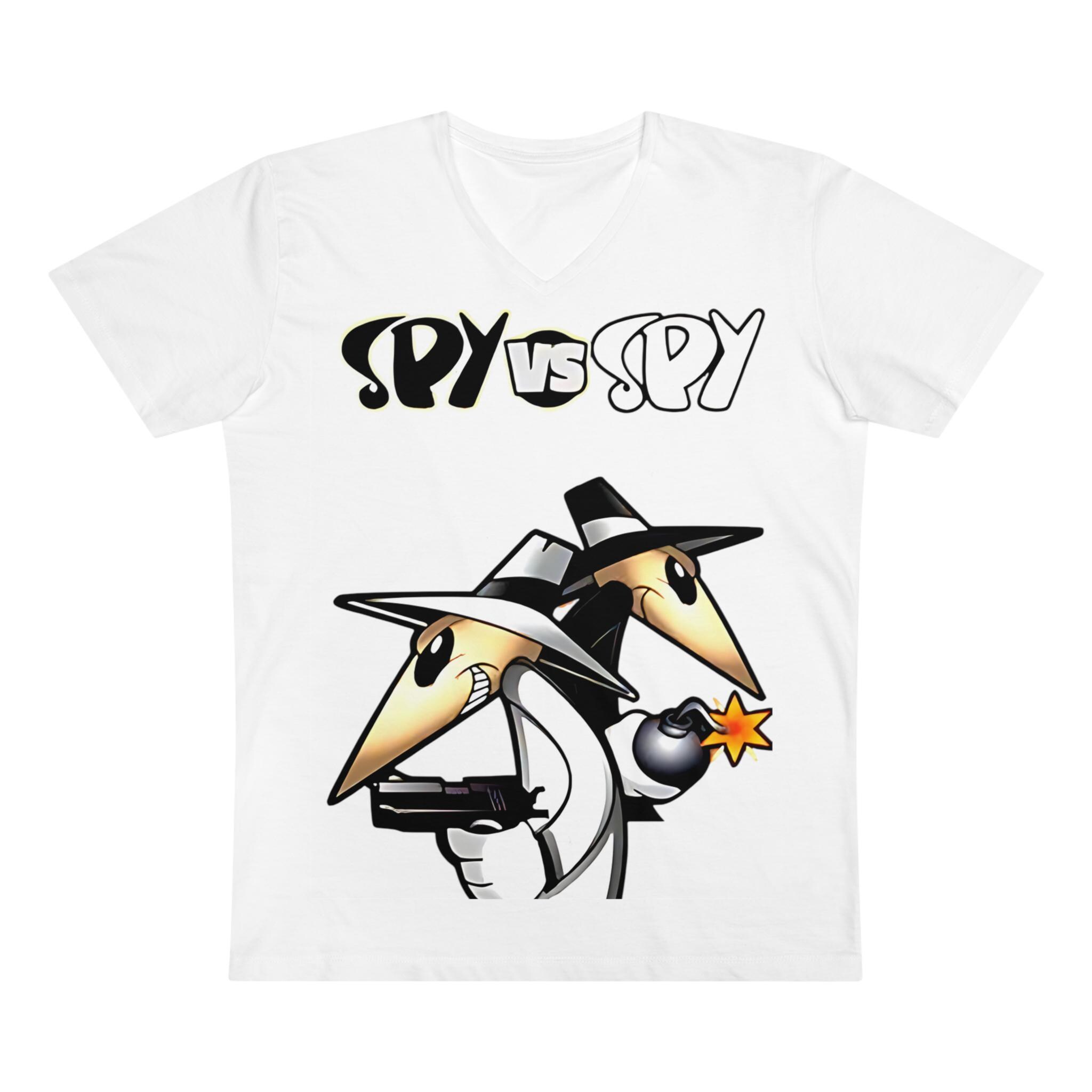 Spy Vs Spy V-neck Tee, Fun Graphic Shirt for Spy Lovers, Casual 