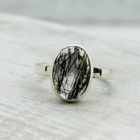 tourmaline in quartz ring