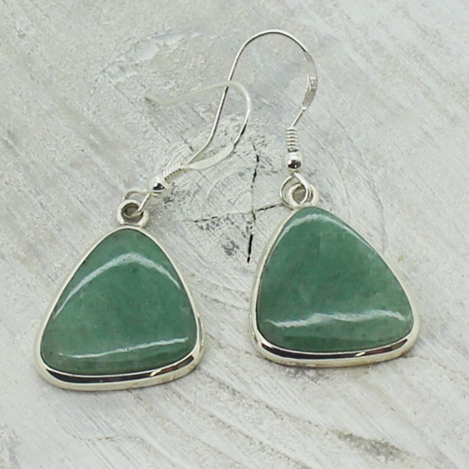 Green aventurine earrings genuine aventurine stone cabochon | Etsy