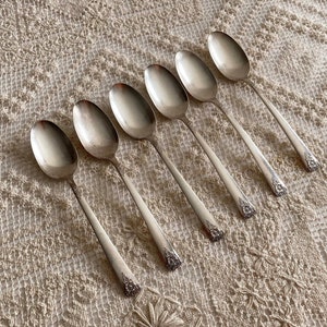 International Wm Rogers Spring Charm Silver Plate Flatware 6 Teaspoons