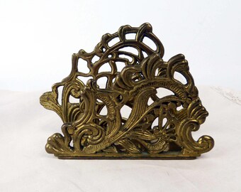 Vintage Brass Butterfly Napkin Holder Letter Holder
