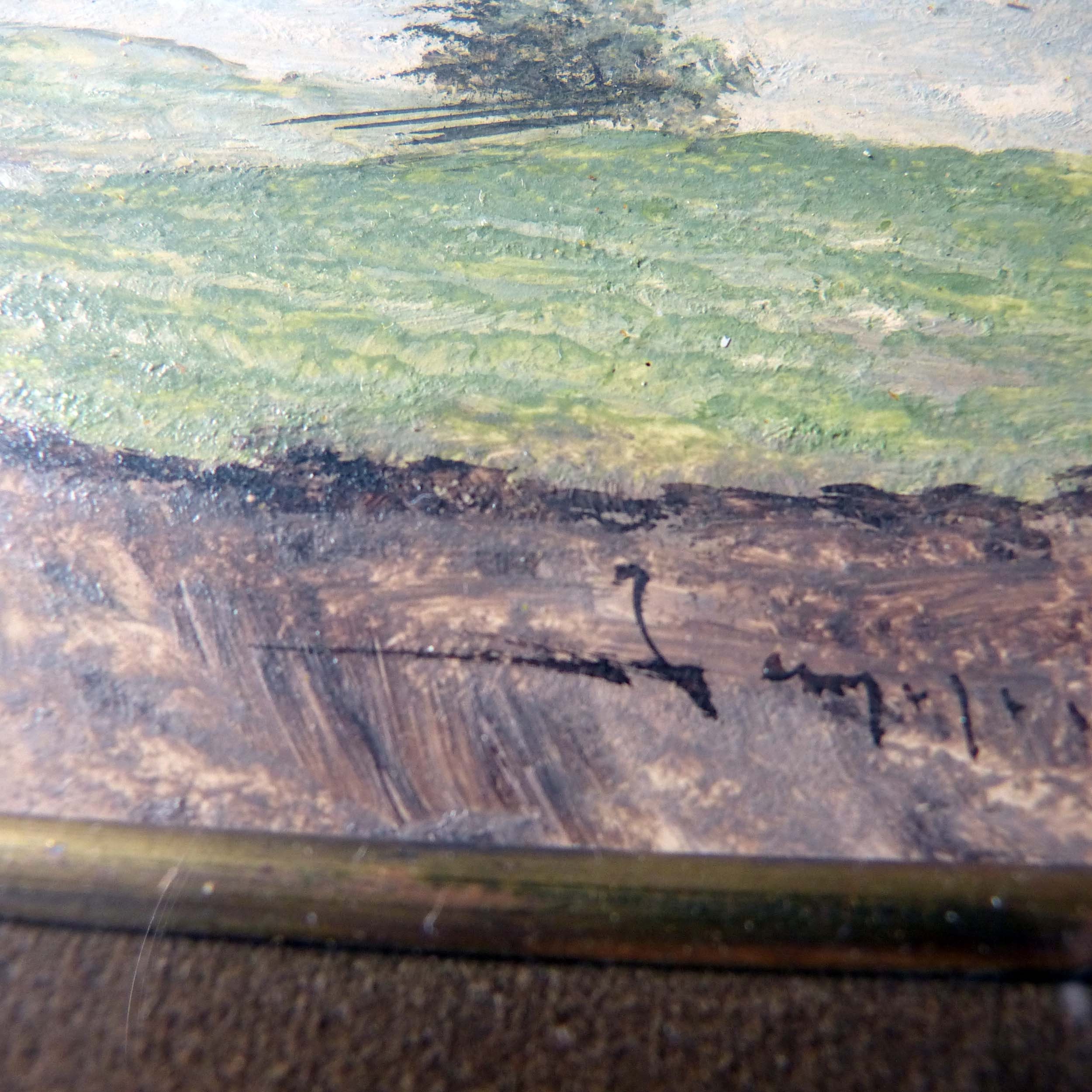 Italian Landscape Oil Painting Under Glass House On Hill Etsy