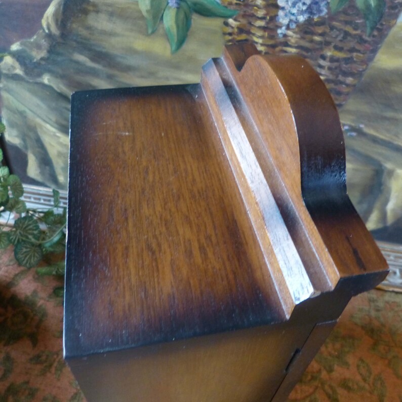 Jewelry Box Armoire Solid Wood Brass Hardware Made In Japan 1960s-70s
