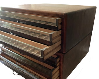 Antique Spool Cabinet: Haberdashery Store Display with Glass Drawers Sold Separately