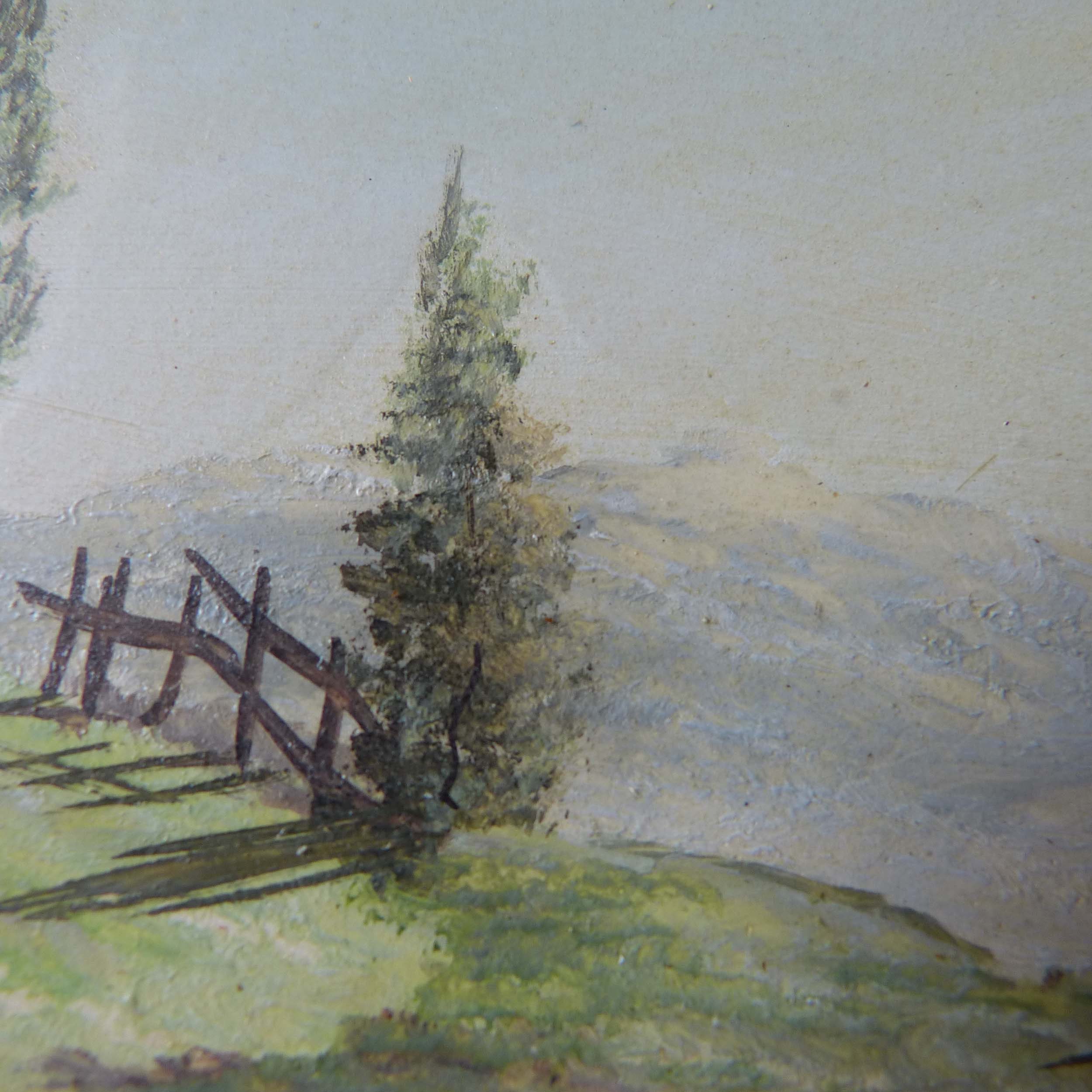 Italian Landscape Oil Painting Under Glass House On Hill Etsy