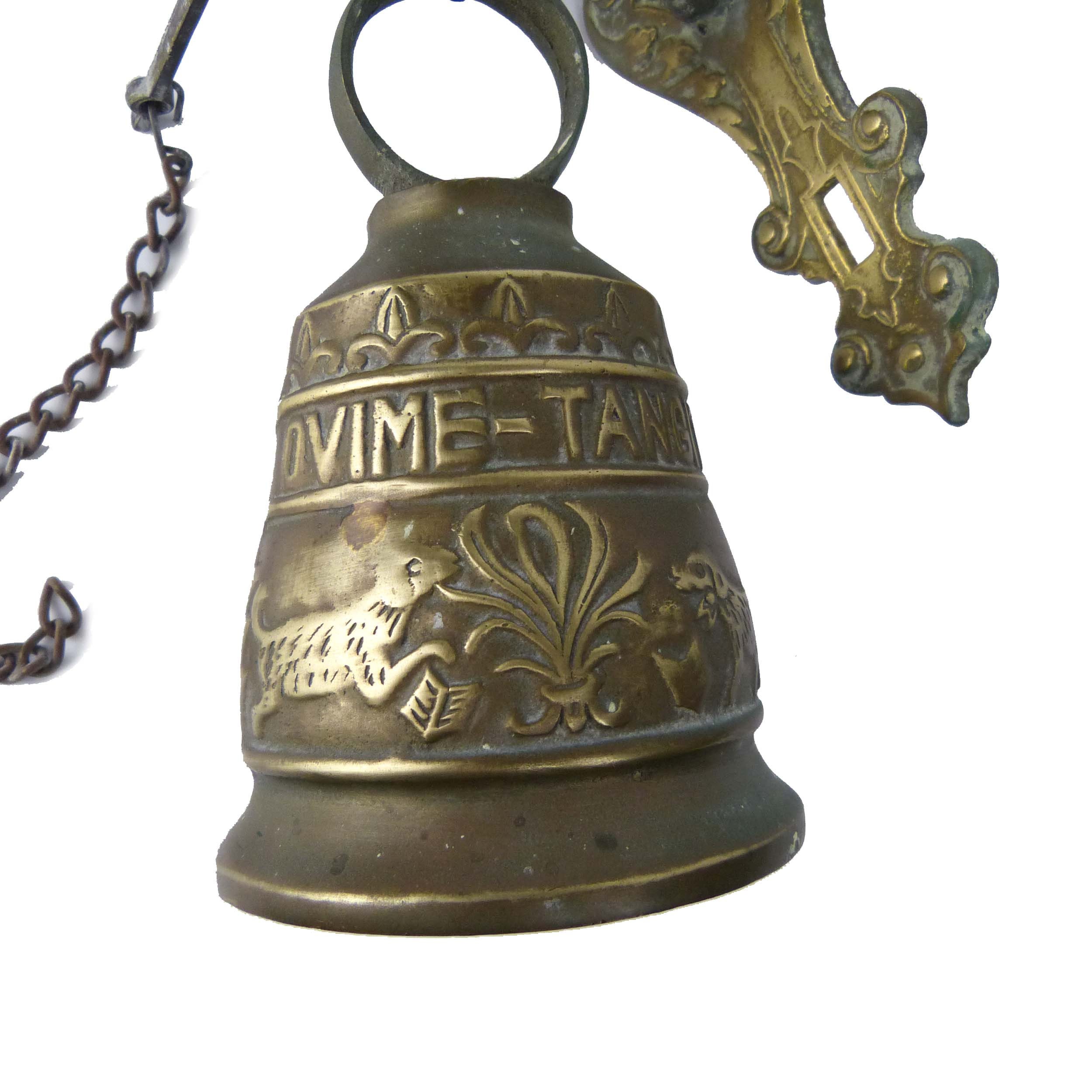 Solid Brass Garden Dinner Bell Post Or Wall Mounted Etsy