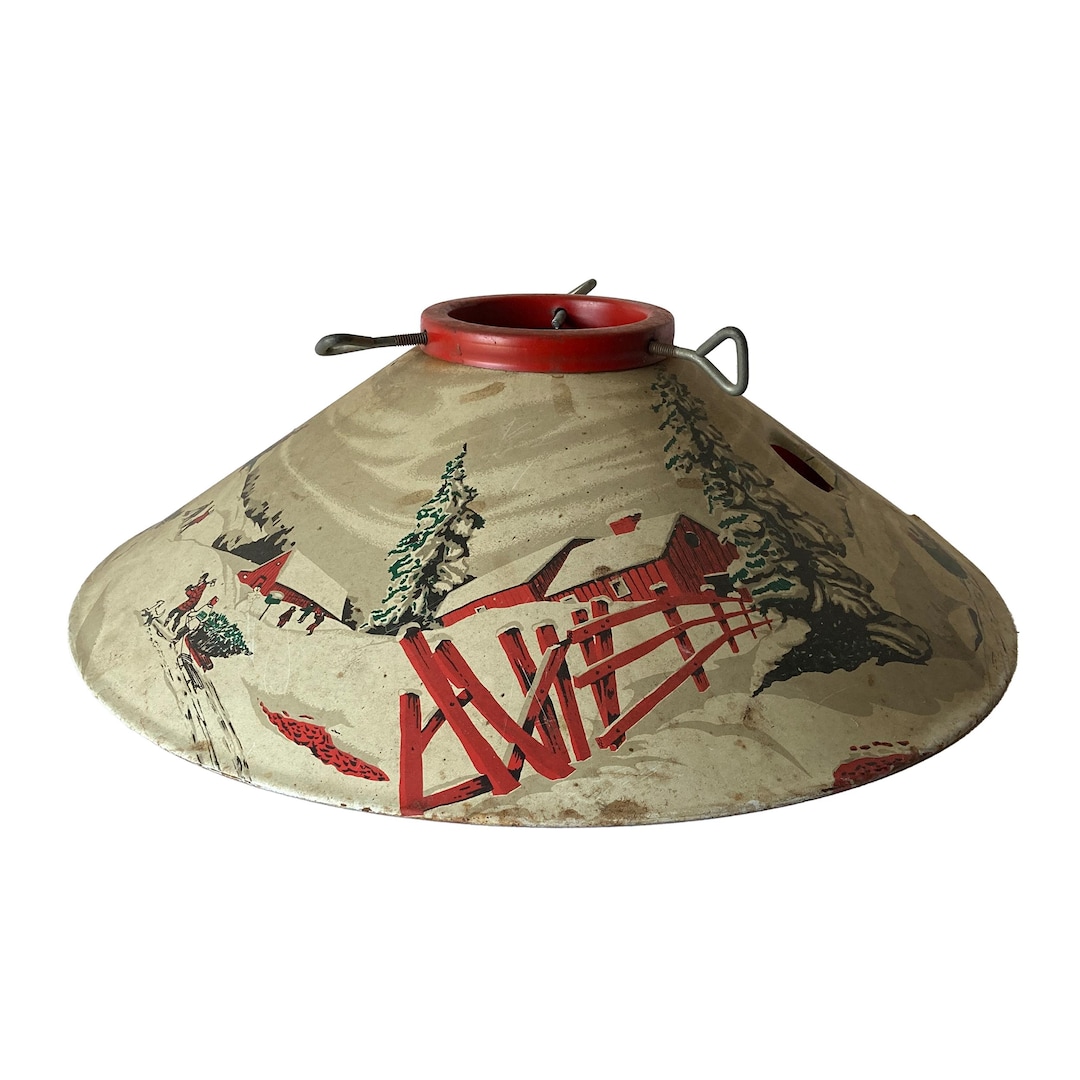 Vintage Polaron Coloramic Christmas Tree Stand: 1950s Winter Scene - Etsy