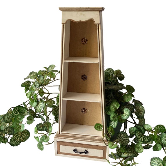 Jewelry Box Shelves With Drawer Gold & Cream Flor… - image 1